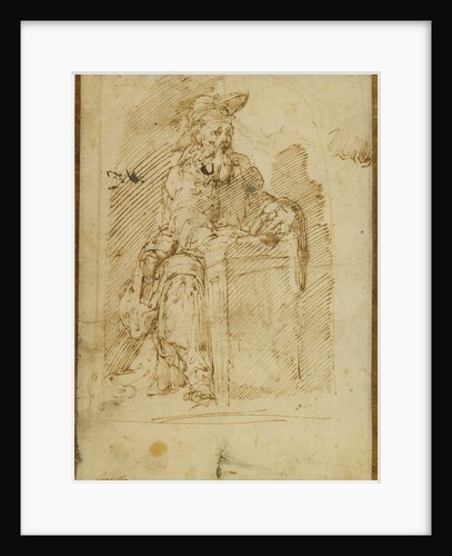 St. Jerome (recto), Kneeling Male Nude, with His Head and Shoulders Leaning Back (verso) by Juan del Castillo