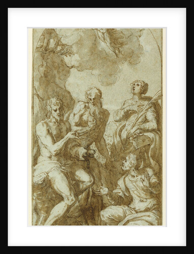 Christ the Saviour above Saints John the Baptist, Jerome, Catherine and Thomas by Giuseppe Porta