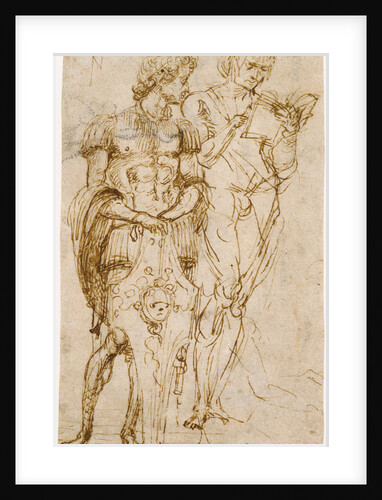 Two Standing Male Figures (recto), A Man Reclining and Other Studies (verso) by Andrea Mantegna
