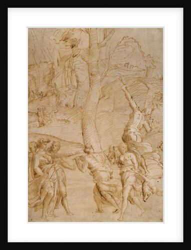 The Hunt of Diana (?) (recto), Two Studies of a Pair of Reclining River-Gods (?), a Sarcophagus Front (?) (verso) by Anonymous