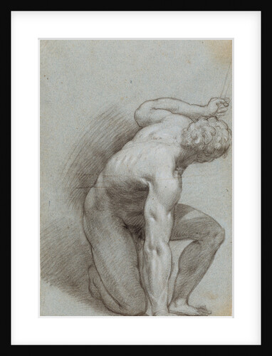 Kneeling Figure (recto), Reclining Figure (verso) by Agostino Carracci