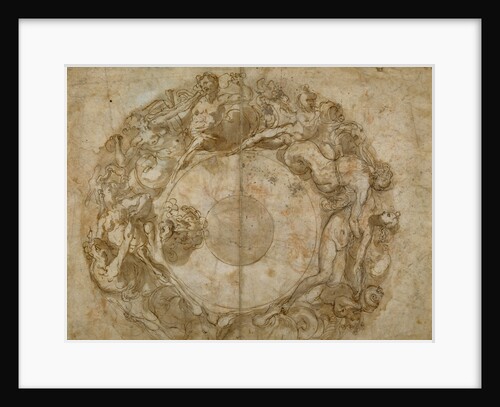 Design for a Circular Dish (recto), Figure Studies (verso) by Taddeo Zuccaro