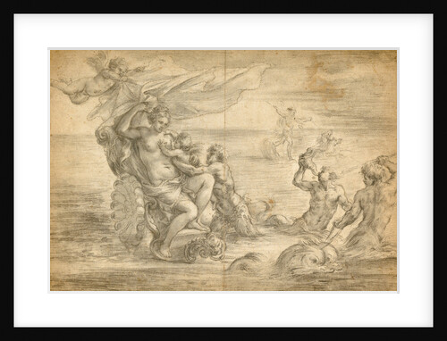 Venus Seated in Her Sea Chariot Suckling Cupid by Alessandro Algardi