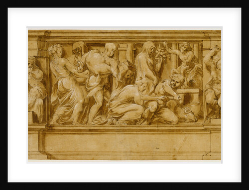 Design for a Frieze with Worshipers Bringing Sacrificial Offerings by Lelio Orsi