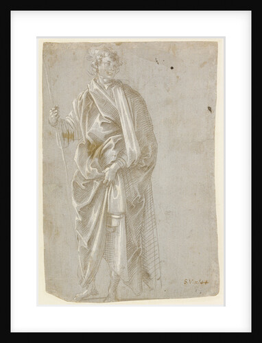 Standing Saint (recto), Studies of Christ at the Column, a Nude from Behind, and Various Figures (verso) by Filippino Lippi