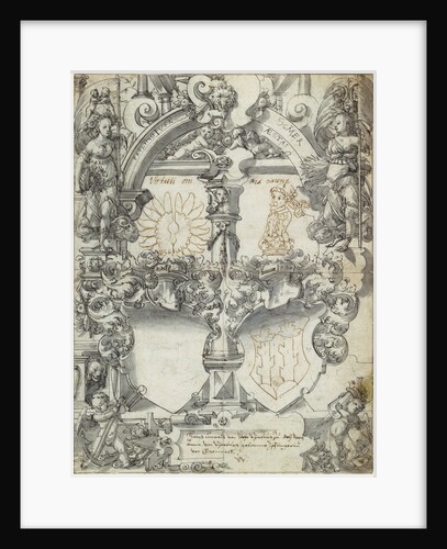 Design for a Marriage Window with the Seasons Spring and Summer by Daniel Lindtmayer