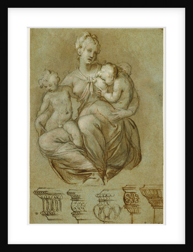 Charity and Studies of Entablatures (recto), Frieze of Putti (verso) by Paolo Farinati