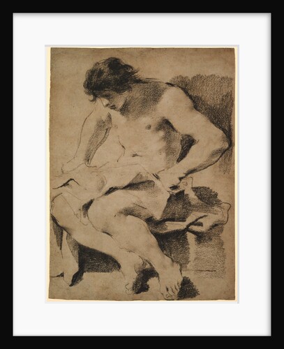 Study of a Seated Young Man by Guercino