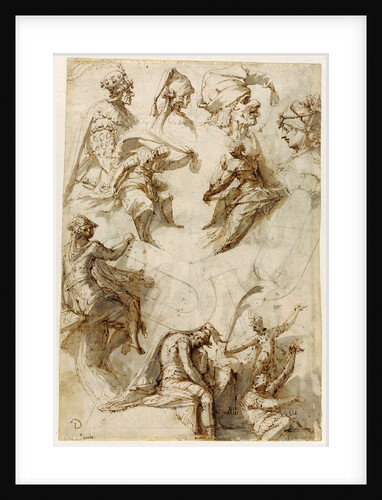 Studies of Figures and Architecture (recto), Figure Studies (verso) by Perino del Vaga