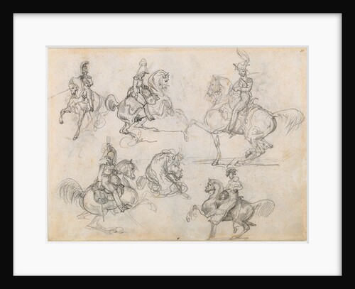 Horses and Riders (recto), Horses (verso) by Théodore Géricault