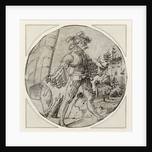 A Standard-Bearer before a Castle by Master of the Berlin Roundels