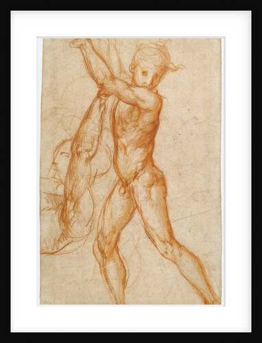 Study of a Nude Boy, Partial Figure Study (recto), Study of a Seated Man (verso) by Pontormo