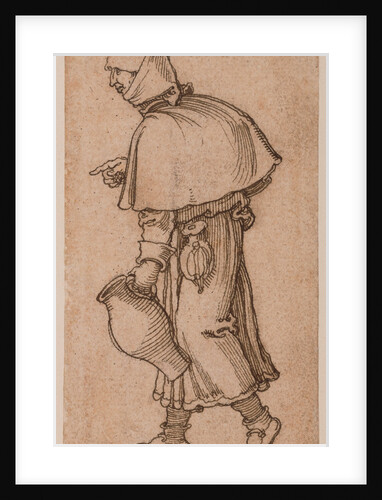 A Peasant Woman Carrying a Jug by Sebald Beham