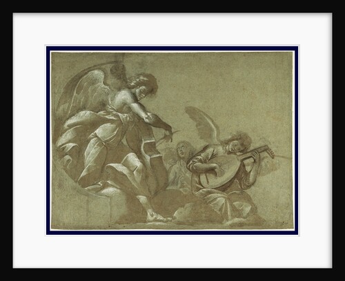 Angel Musicians (recto), Head Studies (verso) by Morazzone