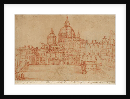 View of Saint Peter's (recto), Study of a Young Man (verso) by Federico Zuccaro