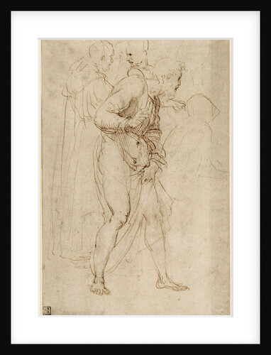 Studies for the Disputa (recto), Studies for the Disputa (verso) by Raphael