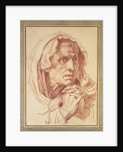 Study of the Head of an Old Woman by Jean-Baptiste Greuze