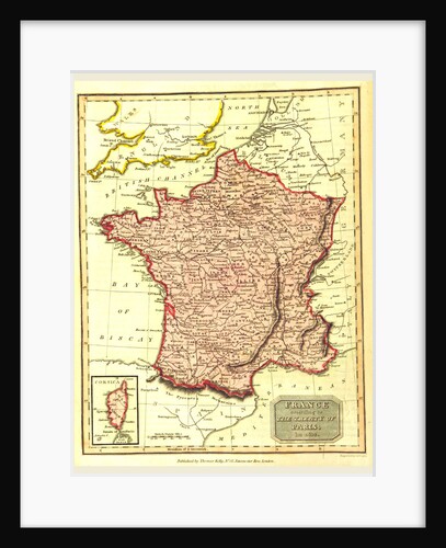 Map of France according to the treaty of Paris in 1814 by Anonymous