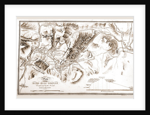 Map of the Road of the Simplon between 1800 and 1807, Switzerland by Anonymous