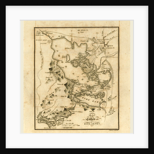 Killarney and the surrounding scenery, map of the lakes, 19th century, County Kerry, southwestern Ireland by Anonymous