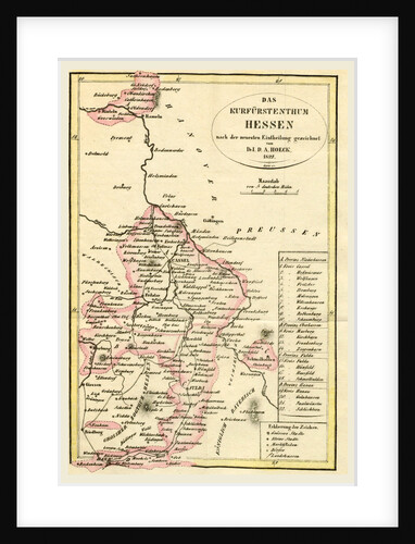 Map Kurfurstenthums Hessen, Germany, 1822 by Anonymous