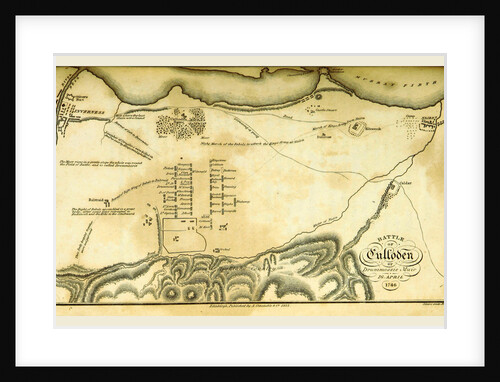 Battle of Culloden, 1746, map by Anonymous