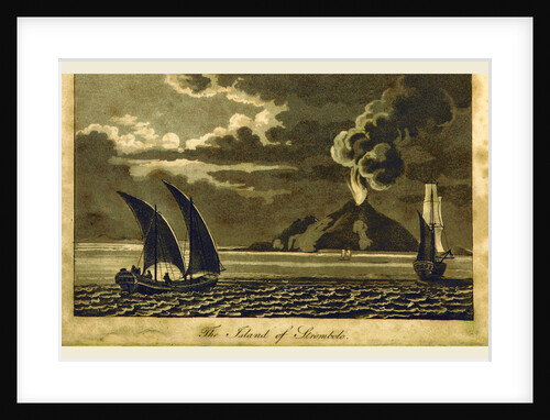 Island of Strombolo, Stromboli a small island in the Tyrrhenian Sea, off the north coast of Sicily, Italy, Europe by Anonymous