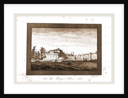 Pisa, acquerello da Angiolo Cappiardi, Ponte alla Fortezza e Palazzo Scotto by Anonymous