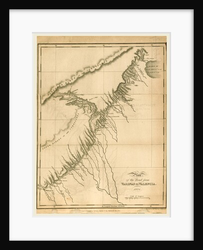 Map of the road from Varinas to Valencia, 1824, Colombia by Anonymous