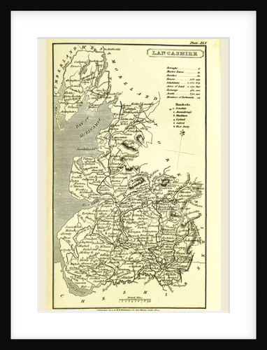 Lancashire map 1824, A Topographical Dictionary of the United Kingdom, UK by Anonymous