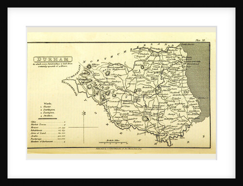 A Topographical Dictionary of the United Kingdom, Durham map, UK by Anonymous