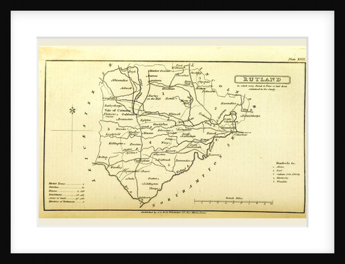 A Topographical Dictionary of the United Kingdom, Rutland map, UK by Anonymous