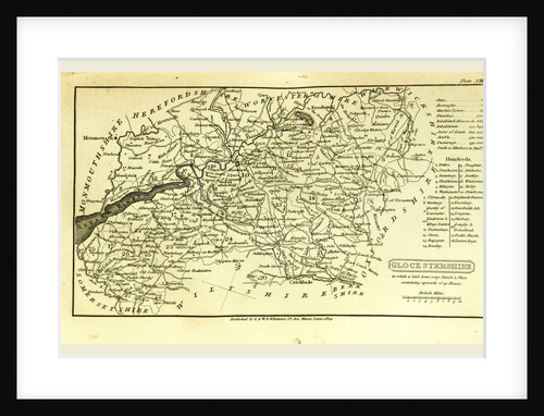 A Topographical Dictionary of the United Kingdom, Glocestershire map, Gloucestershire, UK by Anonymous