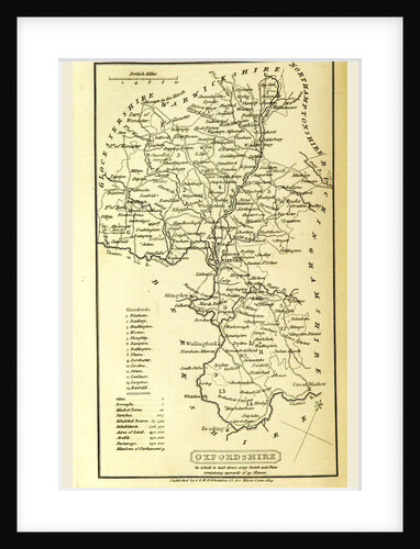 Oxfordshire, map, A Topographical Dictionary of the United Kingdom by Anonymous