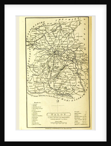 Salop, Shropshire 1824, map by Anonymous