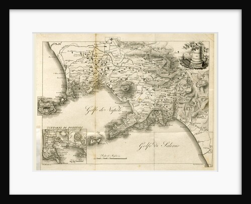Map of Napels, Golf of Napels, Napoli e Contorni, Editore L. Galanti, Italy by Anonymous