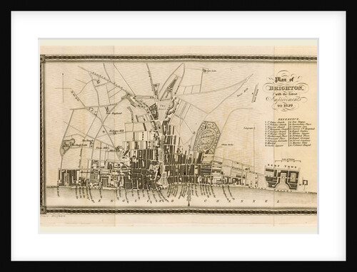 Map of Brighton,1829, UK by Anonymous
