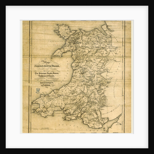 A Topographical Dictionary of Wales, map of North and South Wales by Anonymous