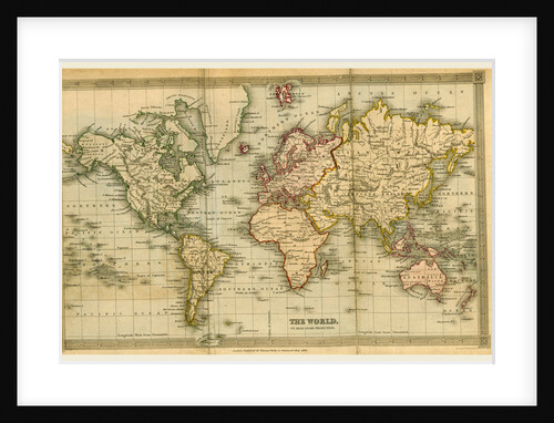Map of the world 1836, 19th century by Anonymous