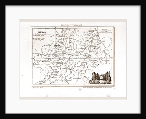 France pittoresque, Cantal, map by Anonymous