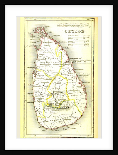 Map Ceylon, Sri Lanka by Anonymous