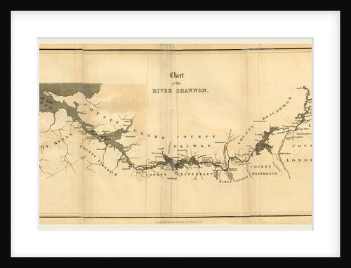Ireland in 1834, map of the river Shannon by Anonymous