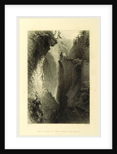 Gorge of the Rhine, Via Mala, Switzerland by W. H. Bartlett