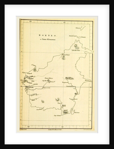 Map Borneo in the Indian Archipelago, in 1832, 1833 by Anonymous