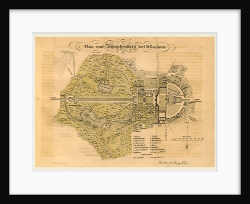 Map Nymphenburg near Munchen Germany by Anonymous