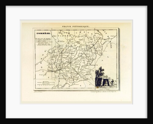 Map Correze, France pittoresque by Anonymous