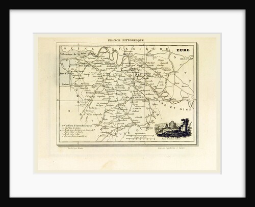 Eure, France pittoresque, map by Anonymous