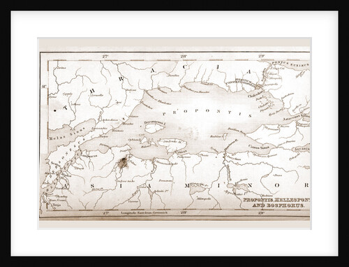 Propontis Hellespont and Bosphorus, map by Anonymous