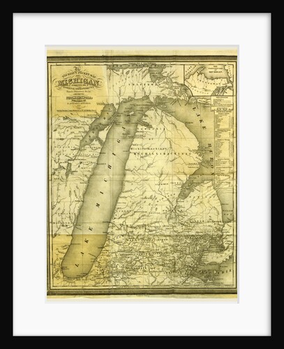 Map, History of Michigan, 1839, civil and topographical, in a compendious form by Anonymous