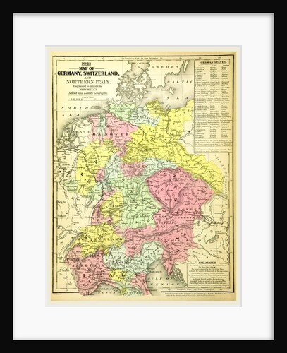 Map of Germany and Switzerland by Anonymous